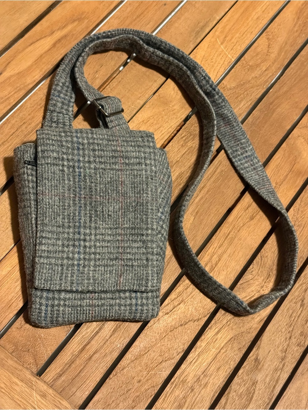 Handmade Wool Houndstooth crossbody